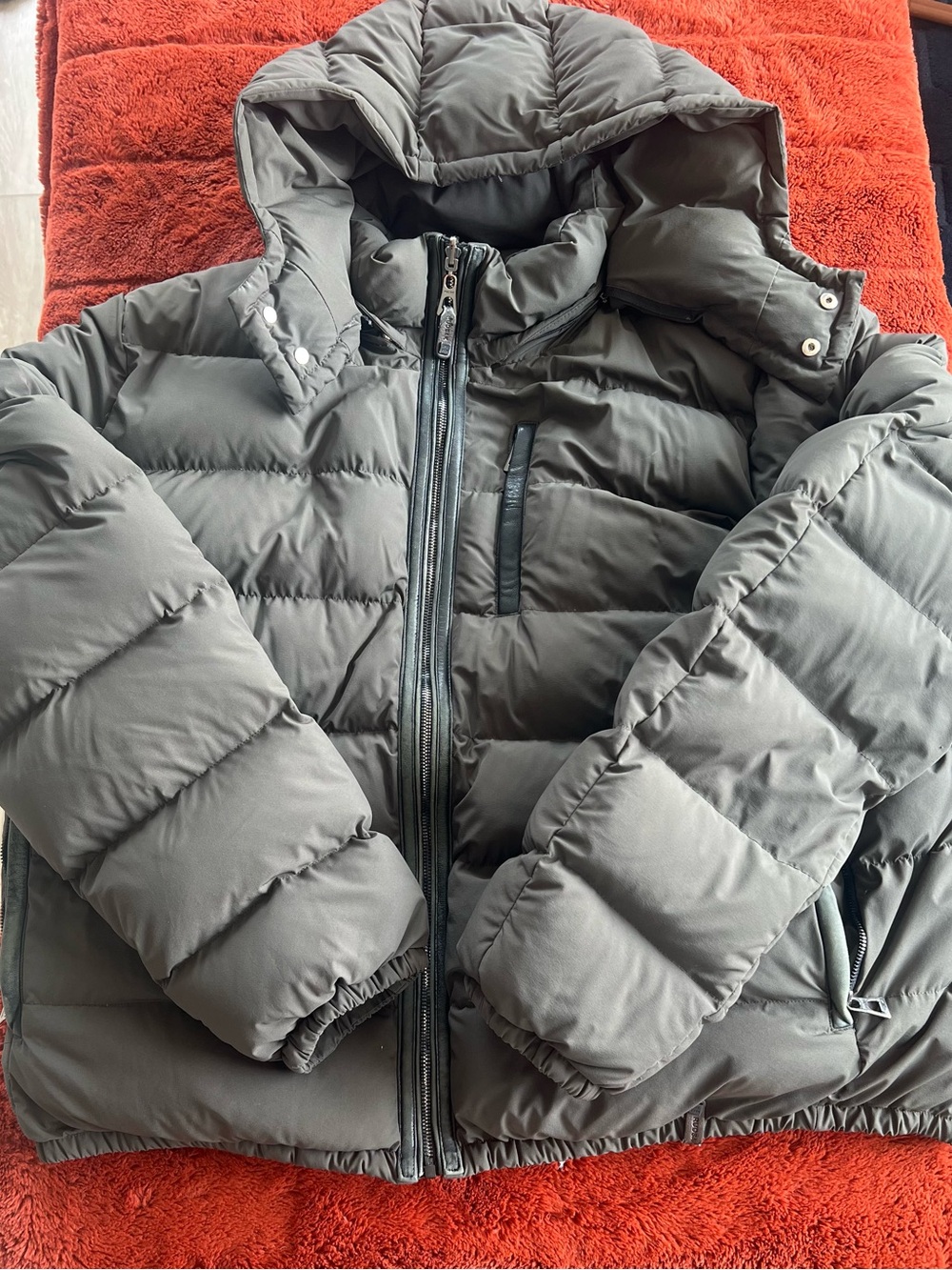RUDSAK Men's Olive Green Puffer Jacket with Hood
